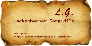 Lackenbacher Gorgiás névjegykártya